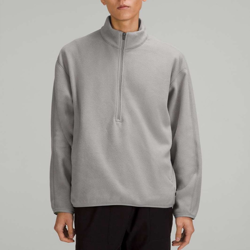 Lululemon Oversized-Fit Fleece Half Zip in Gull Grey, Size Small
